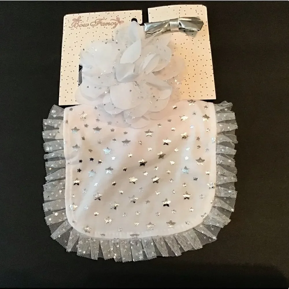 High Fashion Baby bib, head band and bow tie set